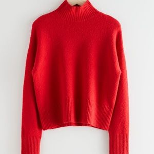 & Other Stories Cropped Mock Neck Sweater